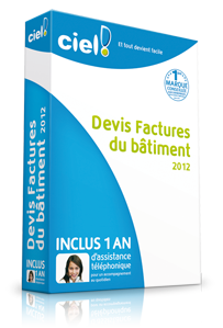 Ciel Devis Factures du Bâtiment 2012 + 1 an d’assistance téléphonique  