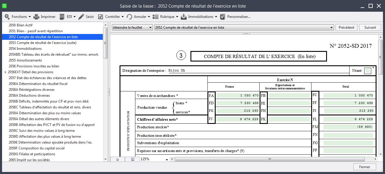 Vous visualisez et modifiez vos liasses fiscales à l’aide d’un écran similaire aux formulaires DGFiP