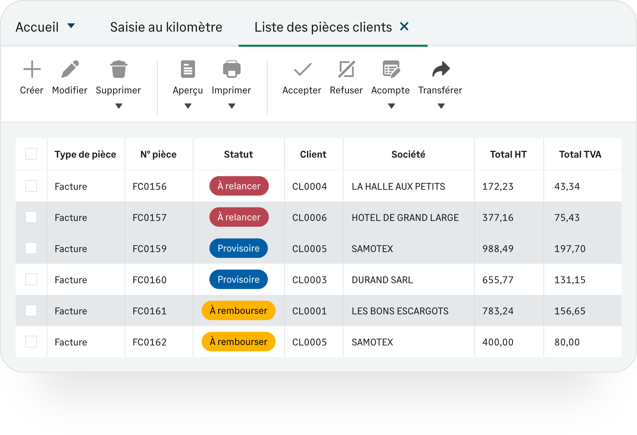 Sage 50 Liste des factures 